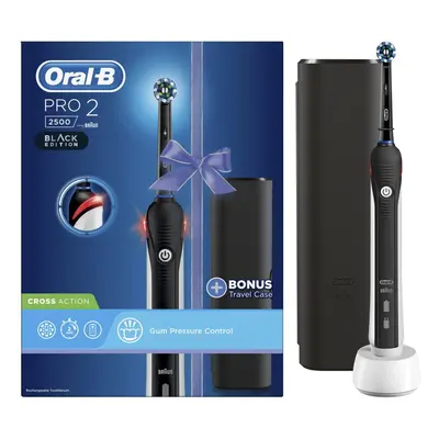 Oral-B Pro Electric Rechargeable Toothbrush Powered by Braun - Black - Ships with a UK pin plug