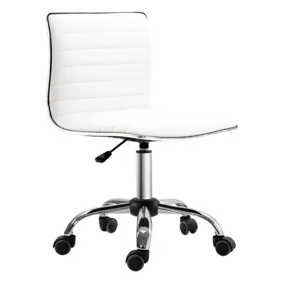 Vinsetto Armless Mid-Back Adjustable Office Chair with Swivel White