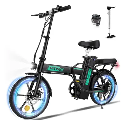 HITWAY E-Bike for Adults Inch Lightweight 250W Electric Folding Pedal Assist Bike with Lock