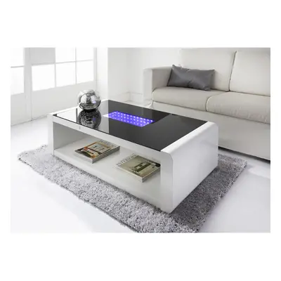 LED High Gloss Coffee Table Glass Table Top Living Room Furniture G-0233