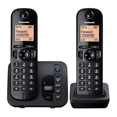 Panasonic Twin Digital Cordless Answer Phone with Nuisance Calls - Block (KXTGC222EB)