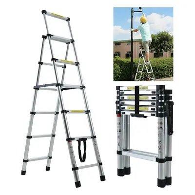 6 Telescopic Step Ladder Aluminium Heavy Duty 150KG/330lb Capacity Portable Anti-Slip A Frame St