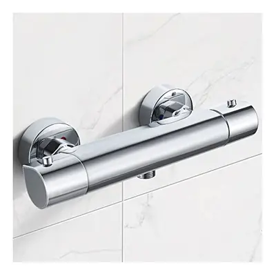 Solepearl Chrome Thermostatic Shower Mixer, Round Wall Mounted Thermostatic Shower Mixer Bar Val