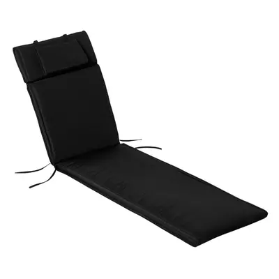 Outsunny Garden Sun Lounger Chair Cushion Reclining Relaxer Indoor Outdoor Black