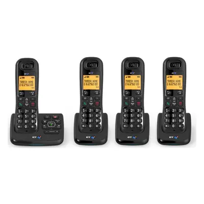 BT XD56 Cordless Phone with Answering Machine - Quad Handsets