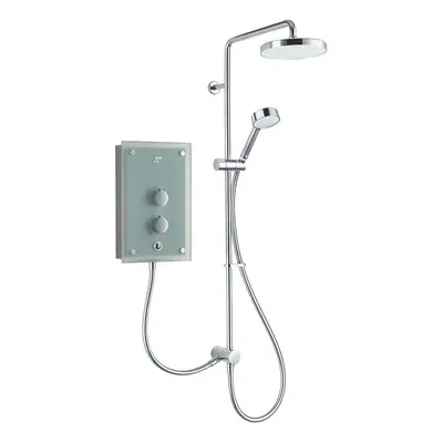 Mira Thermostatic Dual Outlet Electric Shower Azora Dual 9.8kW Frosted Green