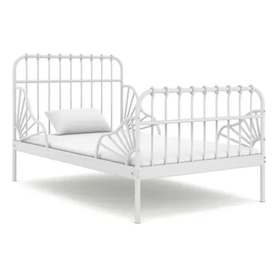 vidaXL Extendable Bed Frame White Metal 80x130/200 cm Bed Base Bedstead Set