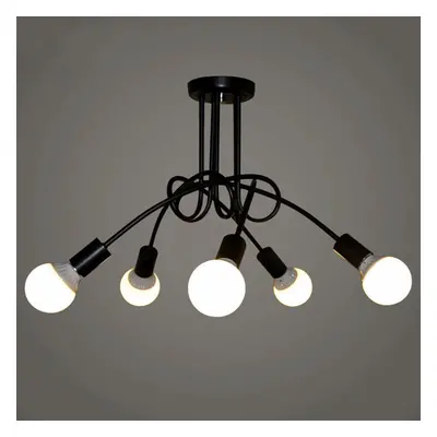 Creative Ceiling Light Heads Industrial Chandelier Metal Retro Pendant Light E27 Black Vintage C