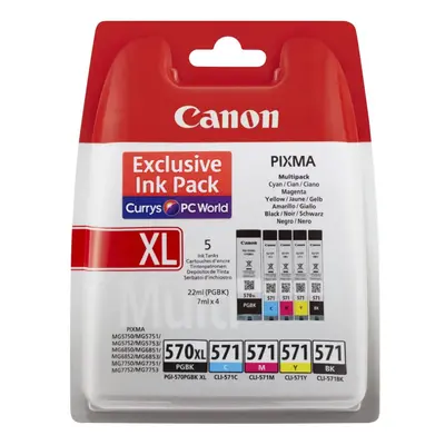 CANON PGI570XL/CLI571 Cyan, Magenta, Yellow & Black Ink Cartridges - Multipack