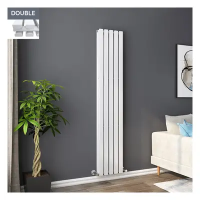 Lulea x 340mm White Double Rectangular Panel Vertical Radiator