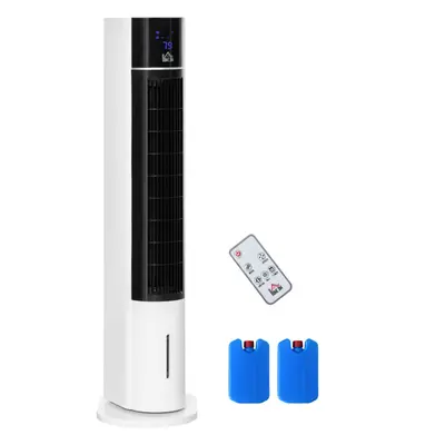 HOMCOM Bladeless Air Cooler, Evaporative Oscillating Tower Fan Humidifier Unit