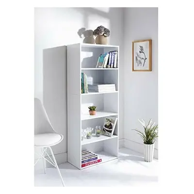 5 Tier Bookcase-White - Bookcases, Shelving & Storage G-0339