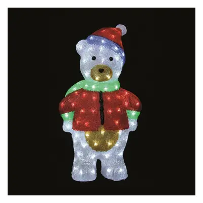 Christmas Decorations 60cm Acrylic Dressed Bear Ice White LED