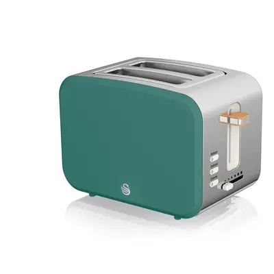 Swan Slice Nordic Toaster 900W Soft Touch Housing Stainless Steel Matt Finish - Pine Green