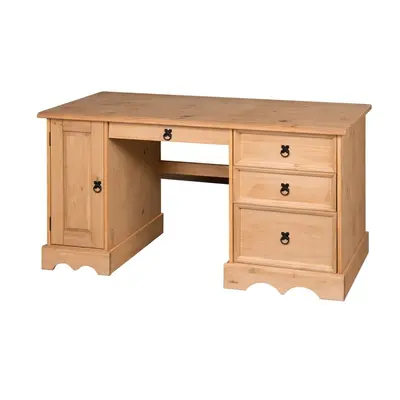 Corona Straight Computer Desk Solid Pine Furniture