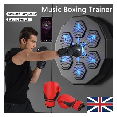 Music Electronic Boxing Wall Target Machine, Machine with Lights and Bluetooth Sensor, Training 