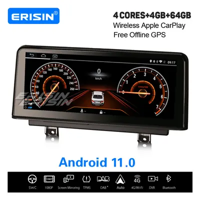 10.25" Android 11.0 DAB+ 64GB CarPlay Satnav Car Stereo USB WiFi BMW 1er F20/21 2er F23 NBT