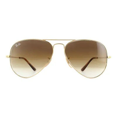 Ray-Ban Sunglasses Aviator Metal II RB3689 Gold Brown Gradient