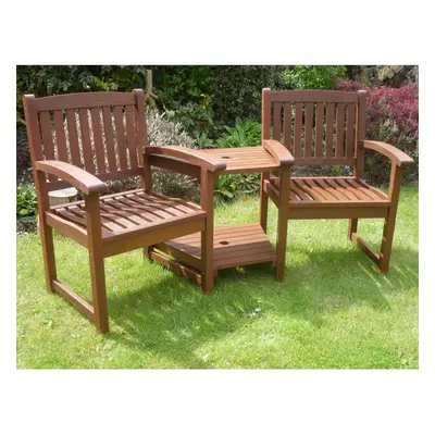 Henley Love Seat Hardwood Garden Bench Corner Companion Set FSCÂ®-Certified