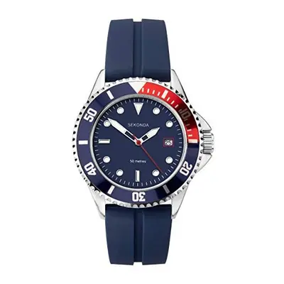 Sekonda Mens Sports Watch with Blue Dial and Blue Rubber Strap