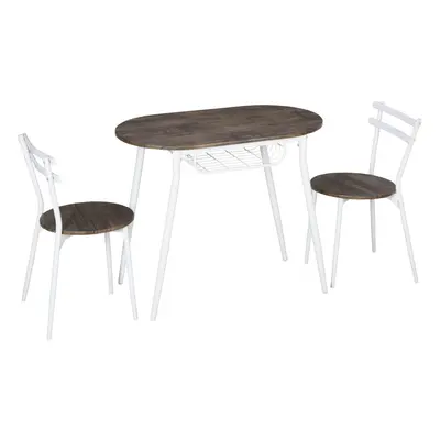 HOMCOM Dining Table and Chairs Set of 3, Oval Kitchen Table with Chairs