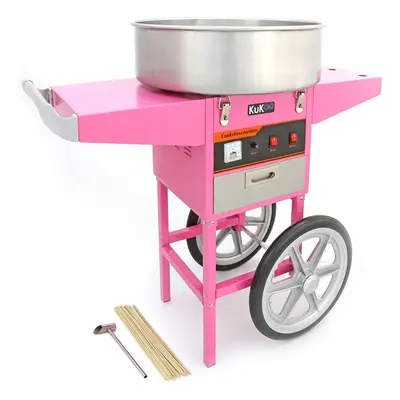 Candy Floss Machine Cart Pink Cotton Candyfloss Sugar Maker Commercial Electric