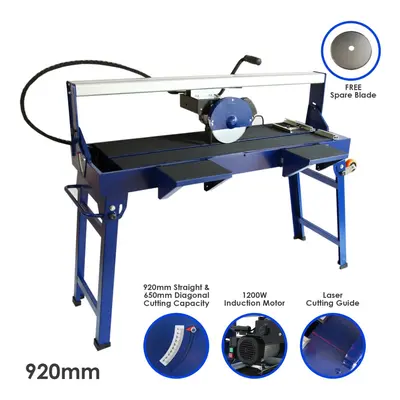 Wet Tile Cutter Bench: 920mm / 1200W Diamond Edged Blade