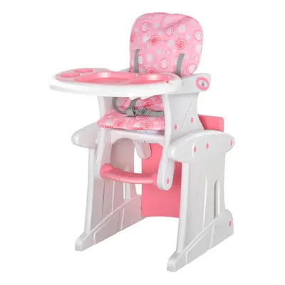 HOMCOM 3-in-1 Convertible Baby High Chair with Removable Tray