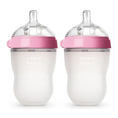 Comotomo Soft Hygienic Silicone Natural Feel Baby Feeding Bottle Pink