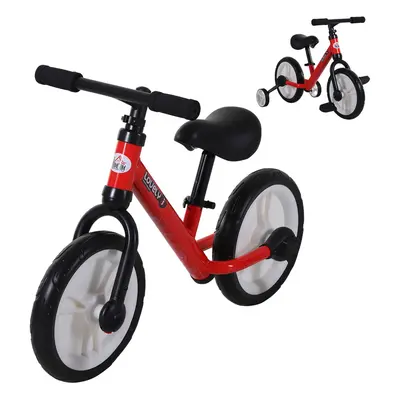 HOMCOM Kids Balance Training Bike Toy w/ Stabilizers For Child Years Red