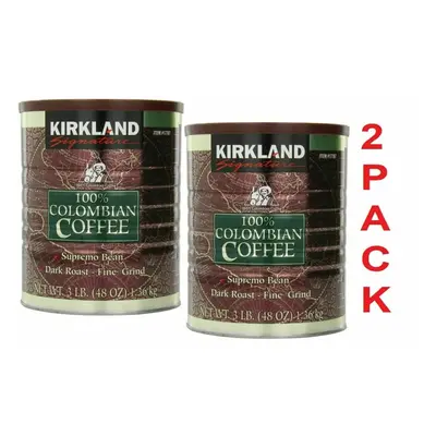 Kirkland Signature 100% Colombian Coffee 1.362Kg, Supremo Bean Dark Roast-Fine Grind PACK OF TIN