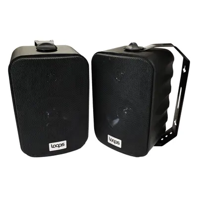 120W 5" Active Bluetooth Wall Speakers - Pair of Black Stereo Wireless Music Streaming Speakers 