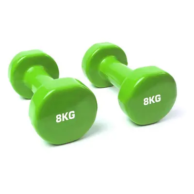 Solid Vinyl Dumbbell Pair 8Kg Neon Green