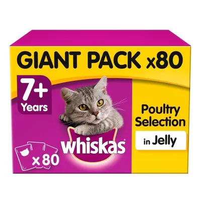 Whiskas 7+ Cat Pouches | Poultry Selection in Jelly 80x100g