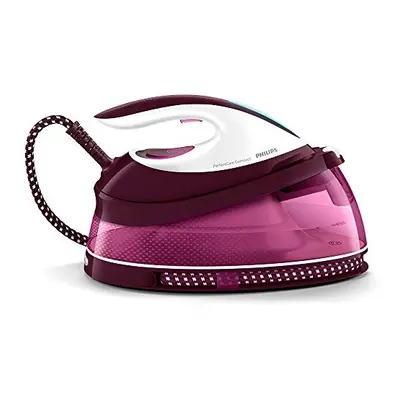 Philips PerfectCare Compact Steam Generator Iron with g Steam Boost, W, Burgundy and White - GC7