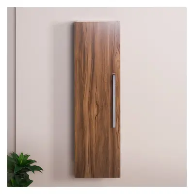 NRG Walnut 1200mm Wall Hung Tall Unit Bathroom Furniture Storage Cabinet Soft Close Door