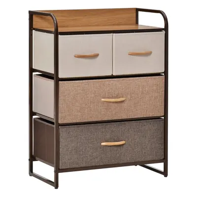 HOMCOM Closet Dresser, Dresser Tower With Easy Pull Fabric Drawer Steel Frame