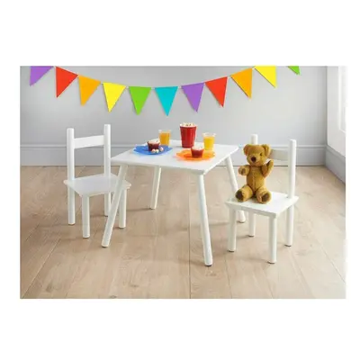 Mobel Kids Table & Chairs Set Wooden Kids Nursery Playroom Furniture Play White