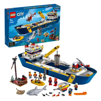 LEGO City Oceans Exploration Ship Floating Toy Boat, Deep Sea Underwater Set, Diving Adventure f