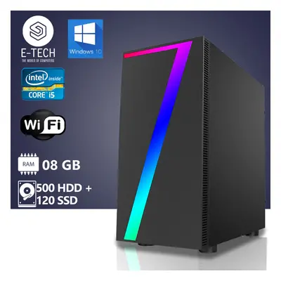 Gaming PC Computer Intel Quad Core i5 16GB 120GB SSD + 500GB HDD Win10