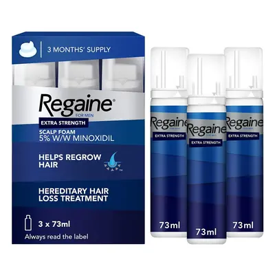 Regaine for Men Extra Strength Scalp Foam | Three Months Supply 3x73ml