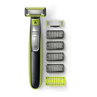 Philips Norelco OneBlade Face + Body, Hybrid Electric Trimmer and Shaver, QP2630/70, Black/Green