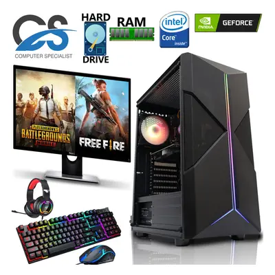 Fast Gaming PC Computer Bundle Intel Quad Core i7 16GB 1TB NVIDIA GT Windows10