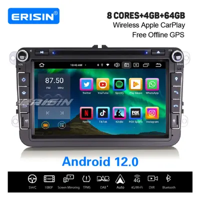 8-Core Android Car Stereo Satnav For VW Golf 5/6/Plus Jetta Passat CC Tiguan Skoda SEAT DAB+ Car