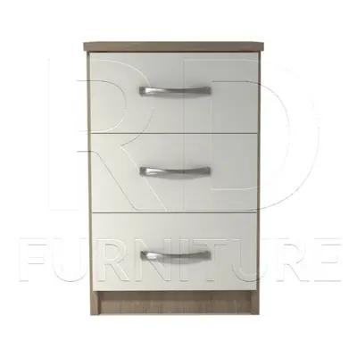 Ready assembled Classic Drawer Bedside Oak And White