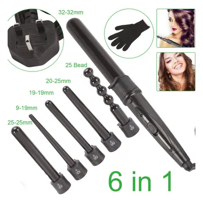 6 in Ceramic Hair Crimper Curling Iron Tong Waving Wand Roller Salon