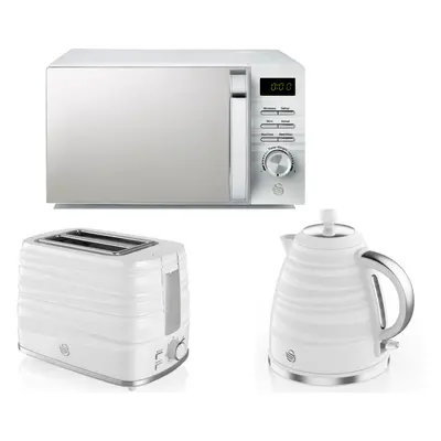 Swan Symphony White Kettle, Slice Toaster & Digital Microwave