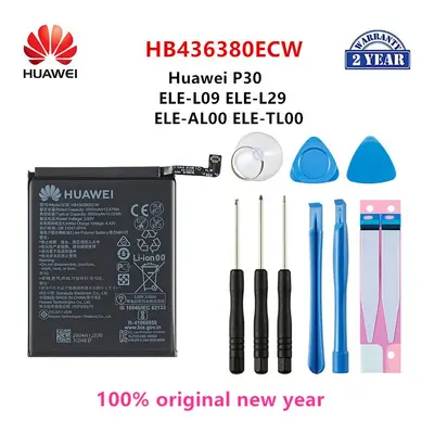 100% Original Huawei HB436380ECW 3650mAh Battery For HUAWEI P30 ELE L09 ELE L29 ELE AL00 ELE TL0