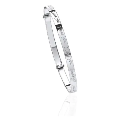 925 Sterling Silver I Love You Bangle - Expandable.