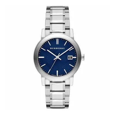 Burberry BU9031 Blue Check Stamped Dial Stainless Steel Men's Watch